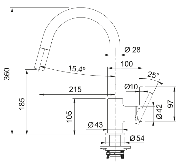 Franke Lina, смеситель, гранит, белый