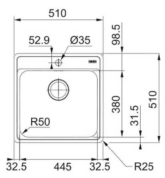 Franke BCX 610-51 TL, мойка, нержавеющая сталь полированная
