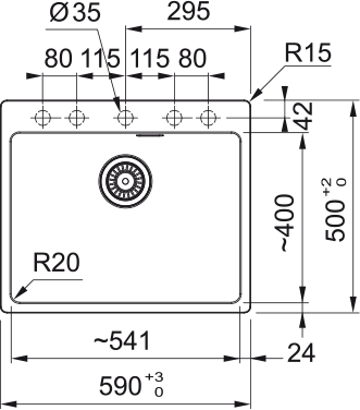 Franke MRG 610-54 FTL, мойка, гранит, черный матовый