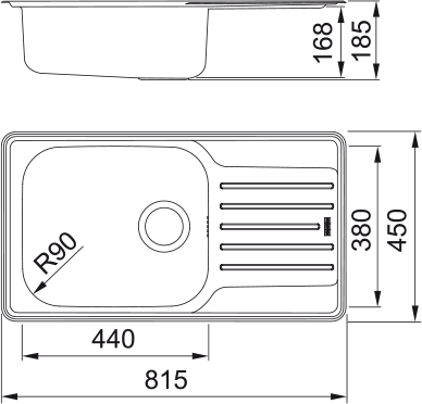 Franke LNX 611-82, мойка, нержавеющая сталь