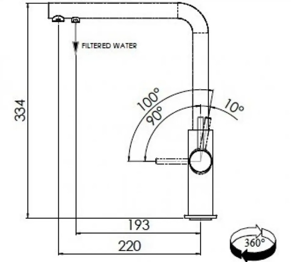 Franke Neptune Clear Water, смеситель, гранит, миндаль
