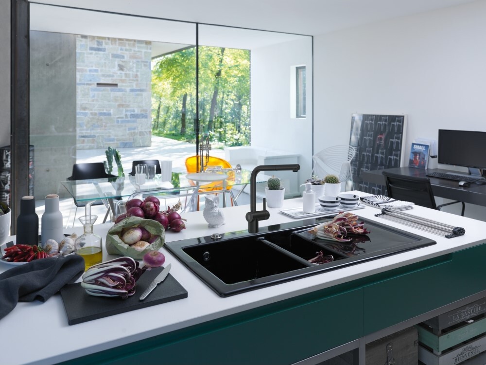 Franke Atlas Neo Sensor, смеситель, черный матовый