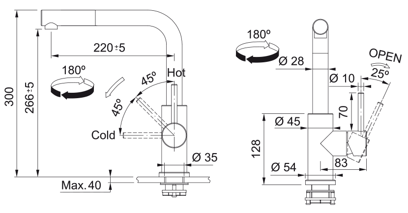 Franke Smart Glenda, смеситель, нержавеющая сталь