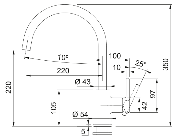 Franke Lina XL, смеситель, черный матовый