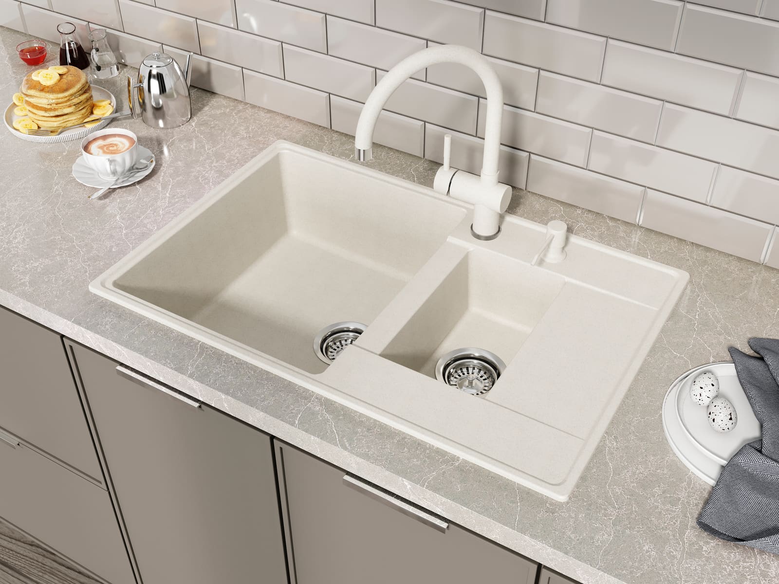 Кухонная мойка Grandex Aqua TOPLINE 78F (600115) CONCRETE