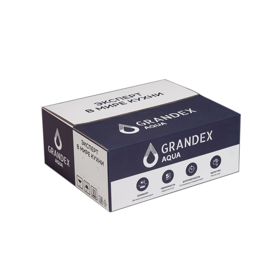 Мойка Grandex Aqua OPTIMA 44, 440х440х200, (5011353) ANTHRACITE