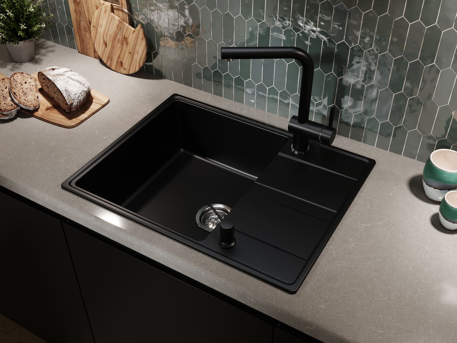 Кухонная мойка Grandex Aqua TOPLINE 65F (600315) CONCRETE
