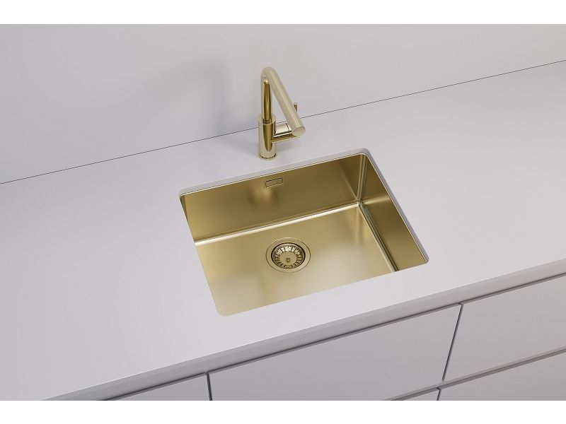 Мойка KOMBINO 50 MONARCH SAT-90 542X442X195 U в компл. с выпуском без сифона (1122674) GOLD