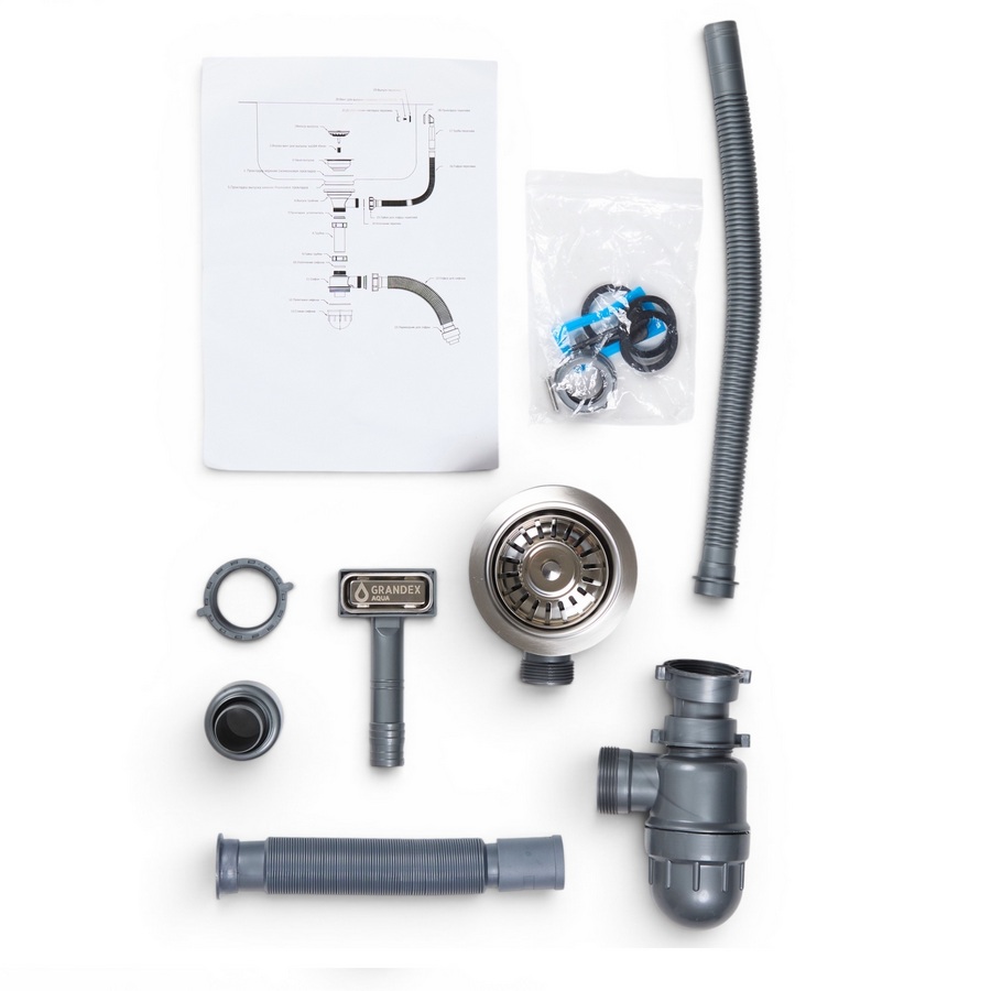Мойка Grandex Aqua OPTIMA 44, 440х440х200, (5011353) ANTHRACITE