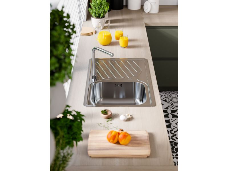 Мойка ELEGANT 30 90 FI 810X510 в комплекте с сифоном 1130551 LEI