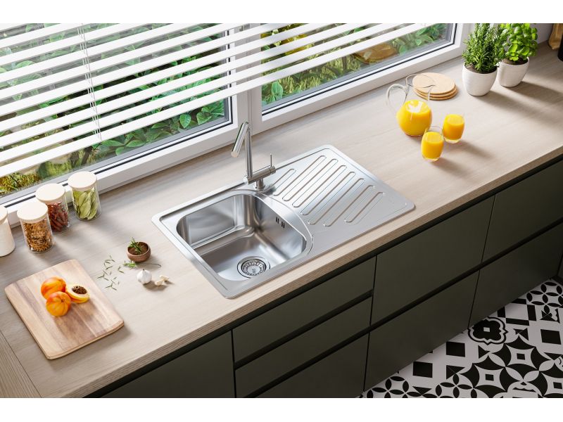 Мойка ELEGANT 30 90 FI 810X510 в комплекте с сифоном 1130551 LEI