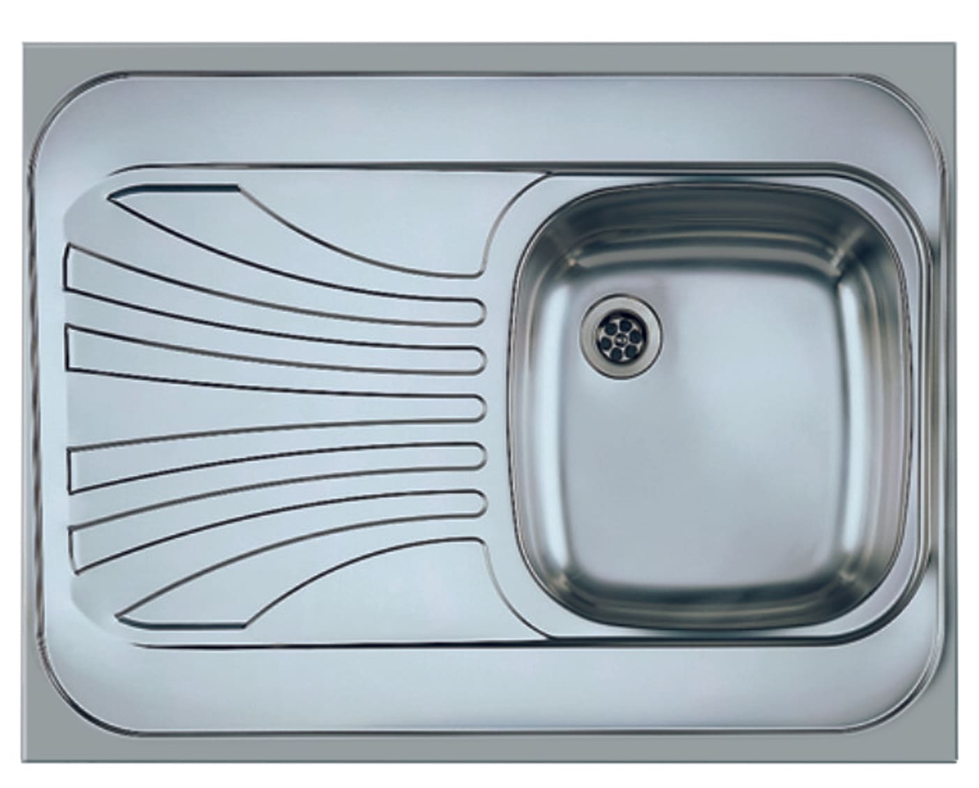 Мойка для кухни накладная CLASSIC 30R -60 800X600 правая в комплекте с сифоном 1011717 (1009077) NAT