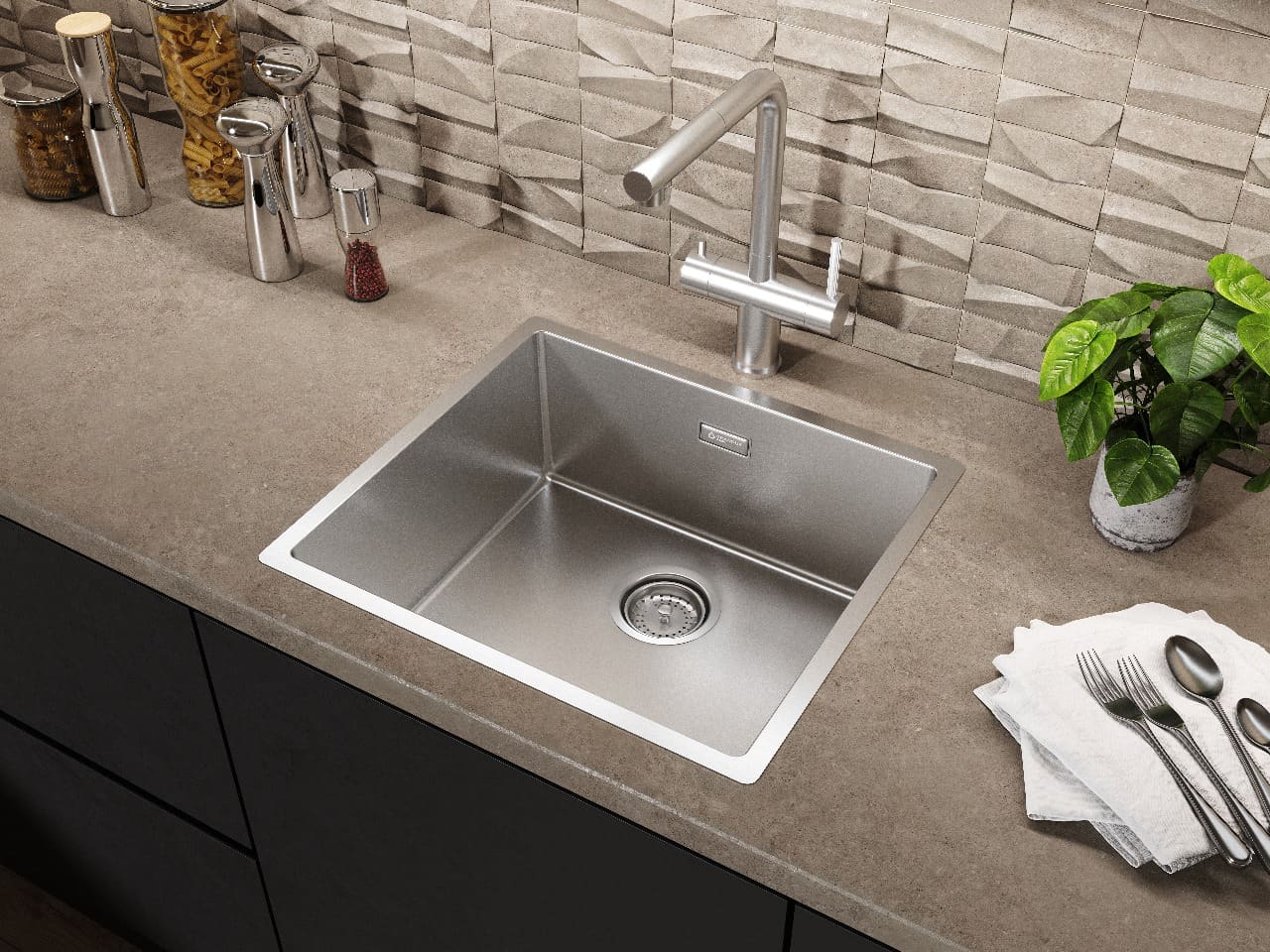 Мойка Grandex Aqua OPTIMA 49, 490х440х200, (501086) SAT