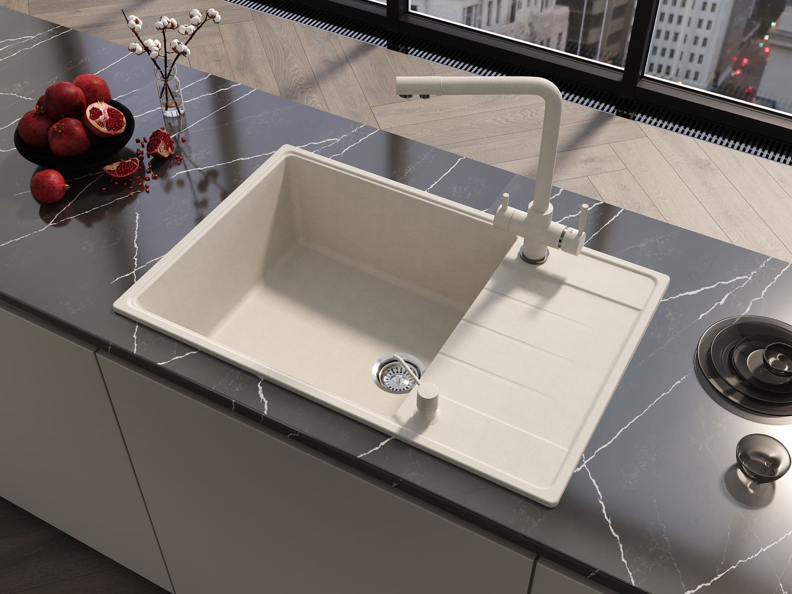 Кухонная мойка Grandex Aqua TOPLINE 76F (600215) ARCTIC