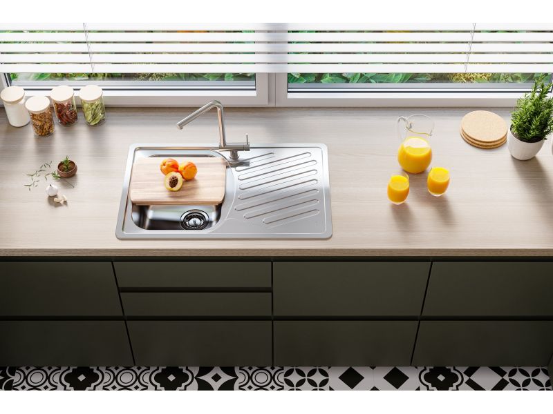 Мойка ELEGANT 30 90 FI 810X510 в комплекте с сифоном 1130551 SAT