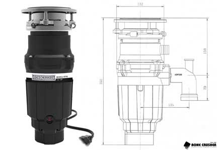 Измельчитель пищевых отходов бытовой BoneCrusher 610 AS (BC610)
