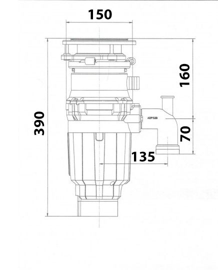 Измельчитель пищевых отходов бытовой BoneCrusher 910 AS-Slim Line (BC910_SlimLine)
