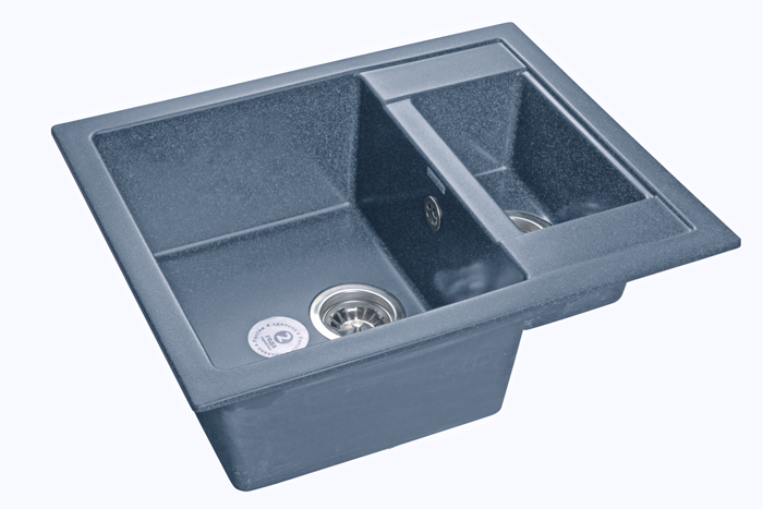 GranFest QUADRO GF-Q-610 K, мойка, мрамор, графит