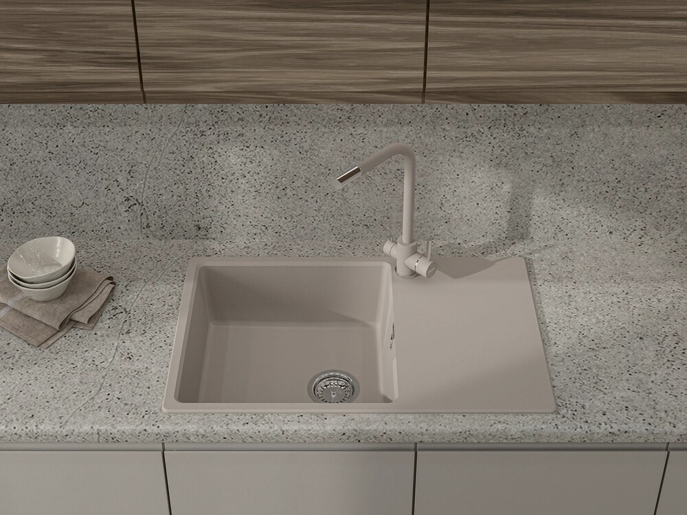 GranFest URBAN 678L, мойка, гранит, песочный