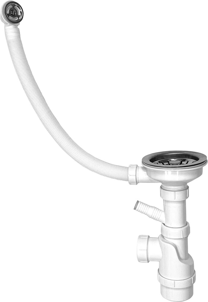GranFest Сифон одинарный 3 1/2" с круглым переливом, отводом и винтом