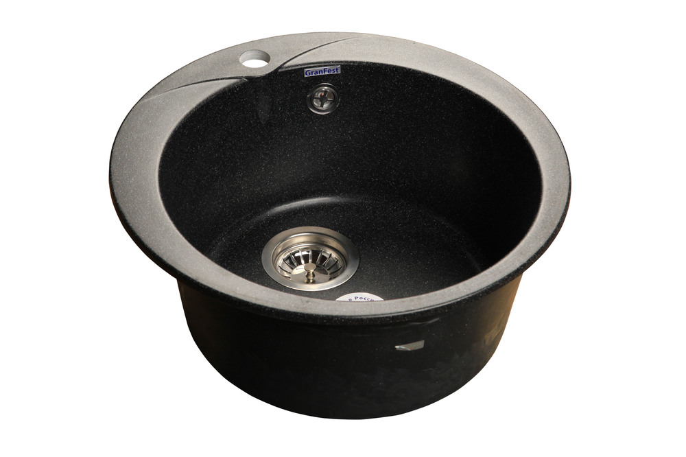 GranFest RONDO GF-R-480, мойка, мрамор, черный