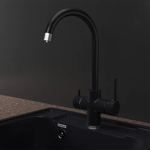 GranFest GF-Z-5422, смеситель, гранит, черный