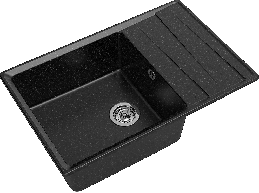 GranFest LEVEL GF-LV-760L, мойка, мрамор, черный