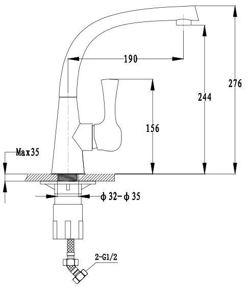 GranFest 3723, смеситель, мрамор, черный