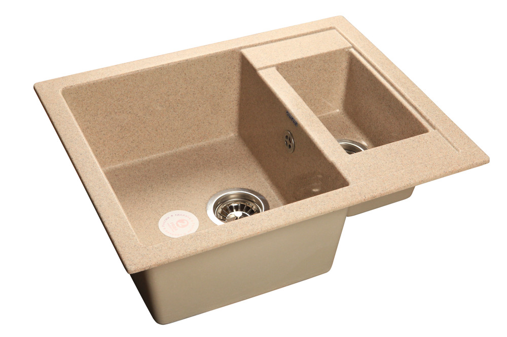 GranFest QUADRO GF-Q-610 K, мойка, мрамор, песочный