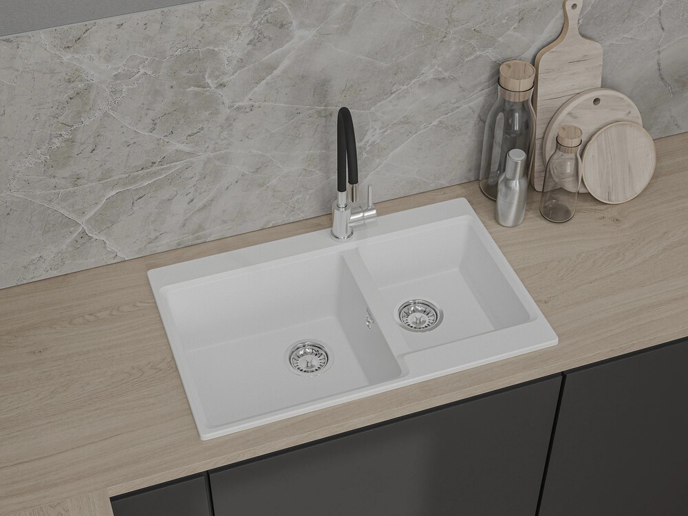 GranFest LEVEL GF-LV-780K, мойка, мрамор, иней