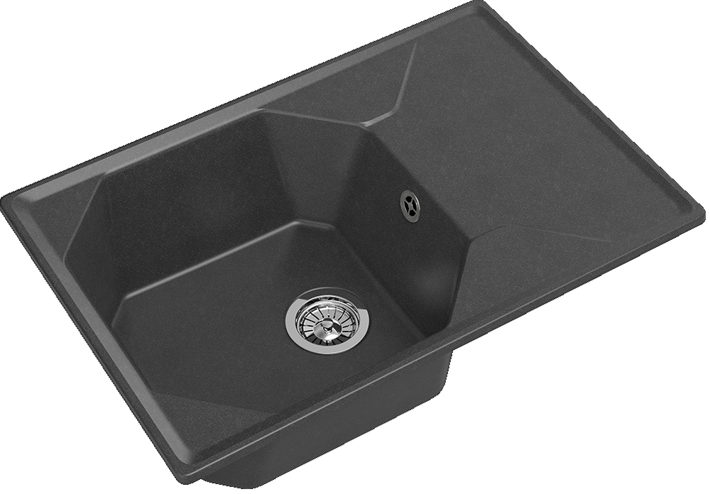 GranFest UNIQUE GF-U-740L, мойка, мрамор, графит