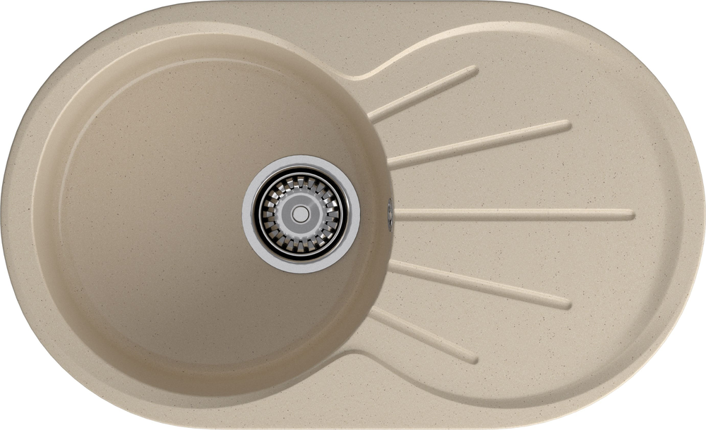GranFest RONDO GF-R-750 L, мойка, мрамор, кашемир