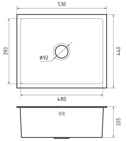 GranFest 5344 PVD, мойка, нержавеющая сталь, графит