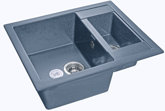 GranFest QUADRO GF-Q-610 K, мойка, мрамор, графит