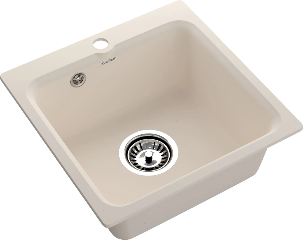 GranFest GF-SMART 430, мойка, мрамор, белый