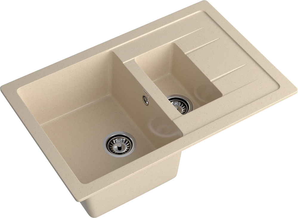GranFest QUADRO GF-Q-775 KL, мойка, мрамор, кашемир
