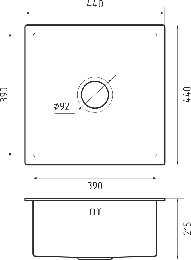 GranFest 4444 PVD, мойка, нержавеющая сталь, графит
