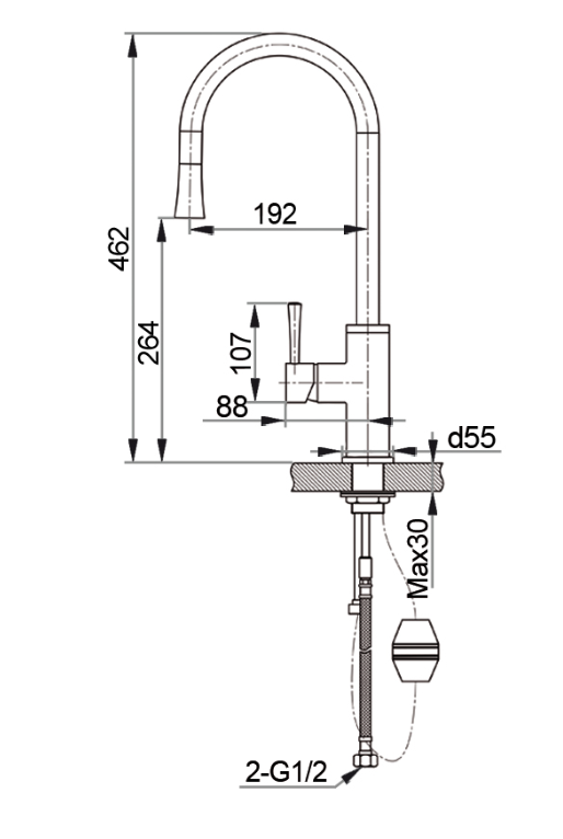 GranFest 7652, смеситель, мрамор, кашемир