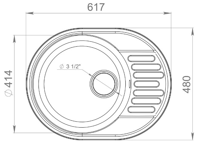 GranFest QUARZ GF-Z58, мойка, гранит, серый