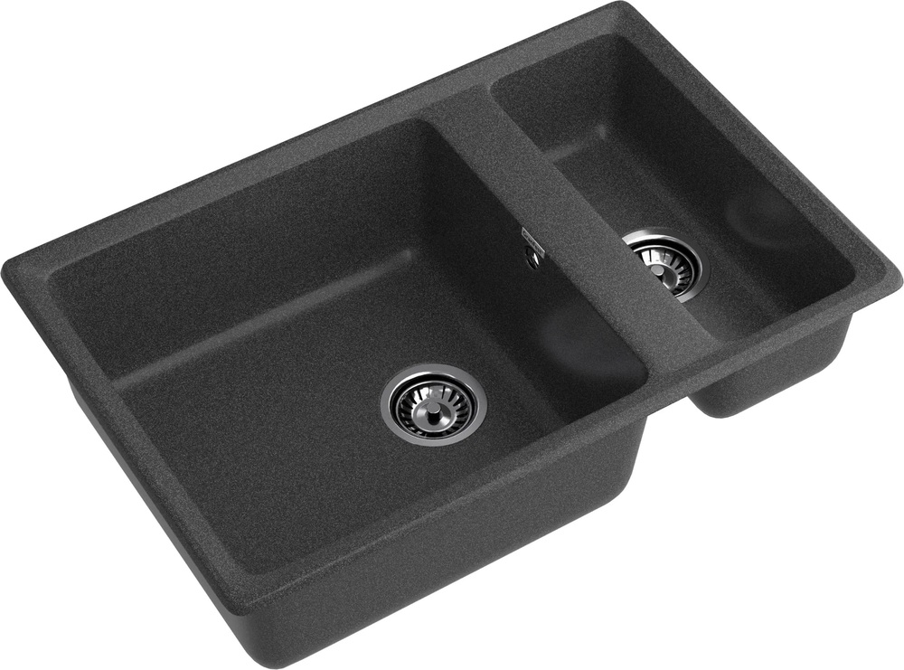 GranFest LEVEL GF-LV-760K, мойка, мрамор, графит