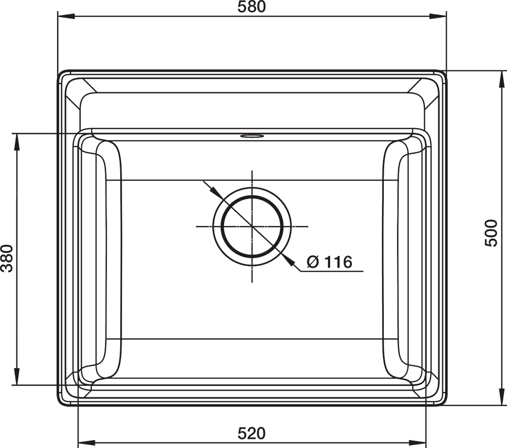 GranFest VERTEX GF-V-580, мойка, мрамор топаз