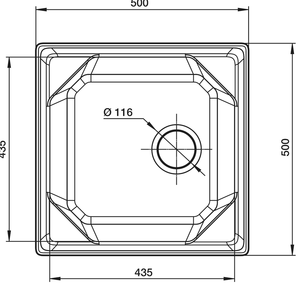 GranFest UNIQUE U-500, мойка, мрамор, серый