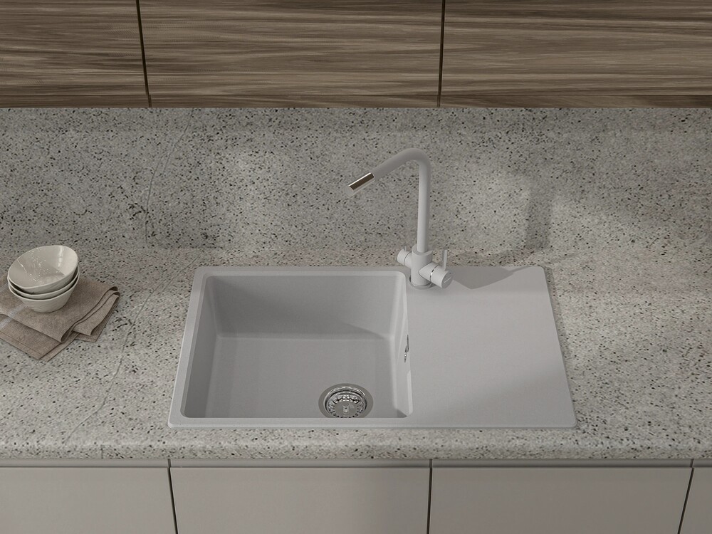 GranFest URBAN 678L, мойка, гранит, серый