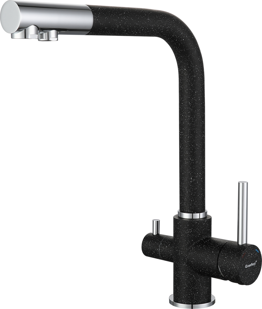 GranFest 3611, смеситель, мрамор, черный