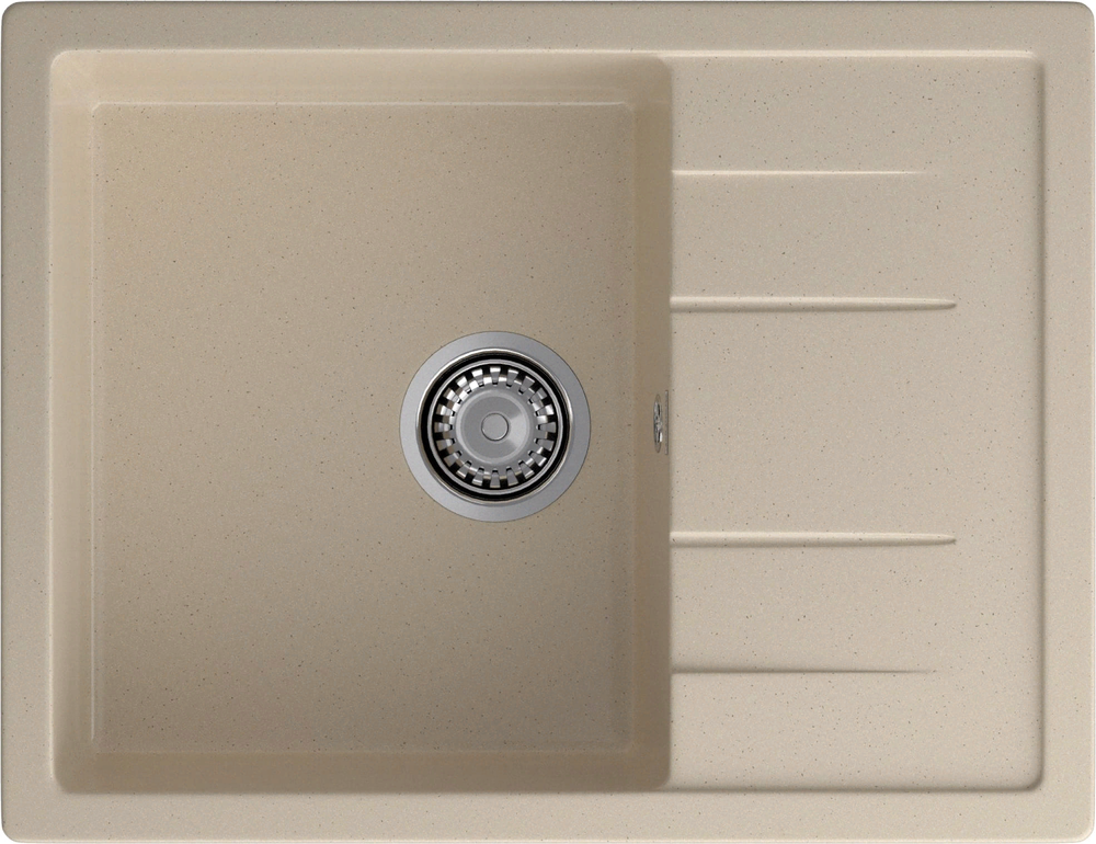 GranFest QUADRO GF-Q-650 L, мойка, мрамор, кашемир