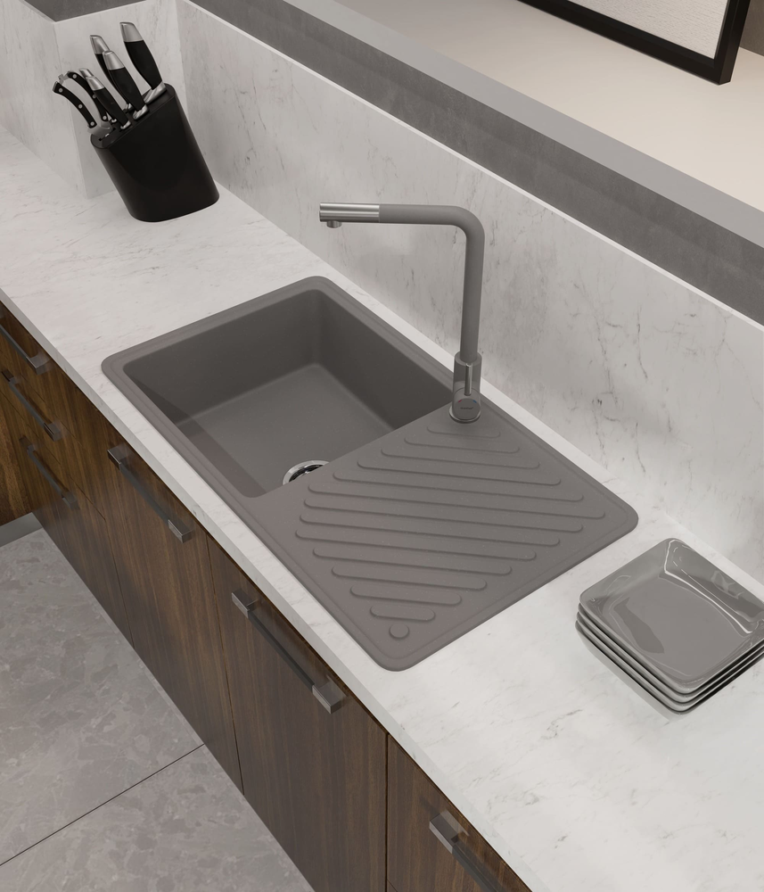 GranFest QUARZ GF-ZL-53, мойка, гранит, темно-серый