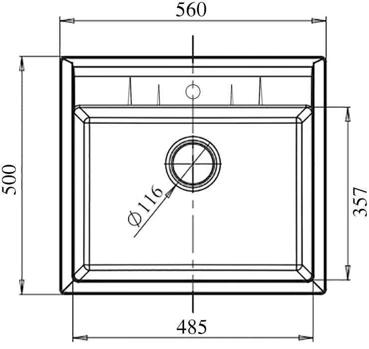 GranFest QUADRO GF-Q-561, мойка, мрамор, серый