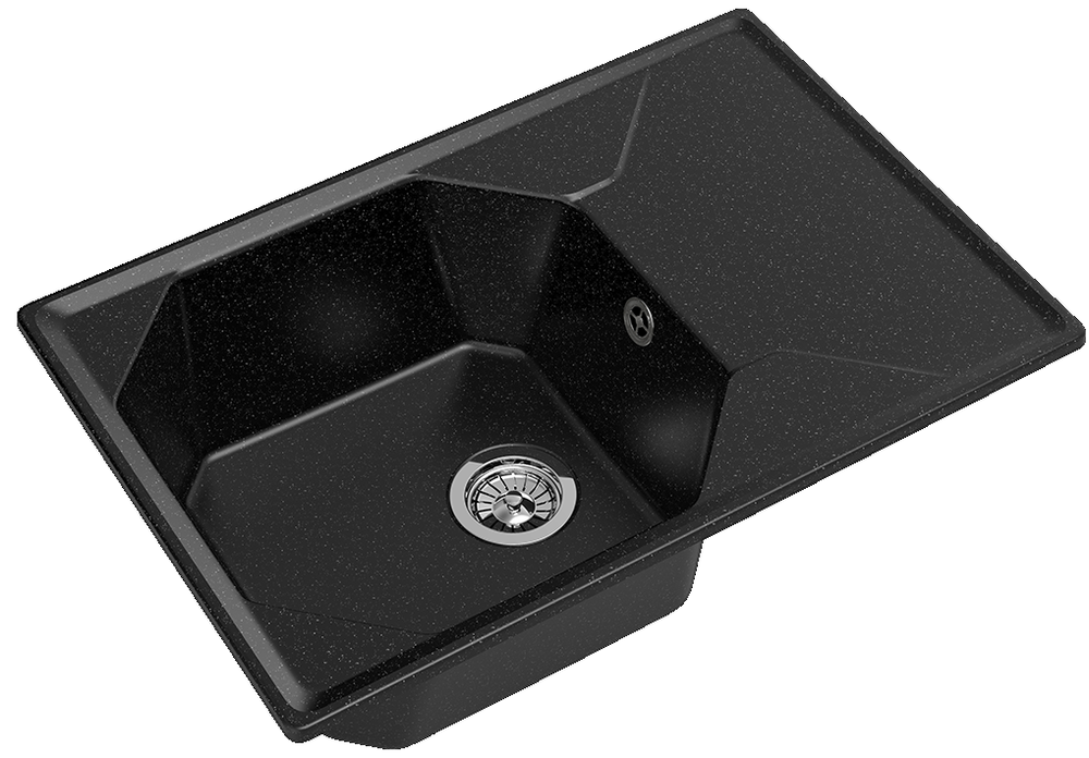 GranFest UNIQUE GF-U-740L, мойка, мрамор, черный
