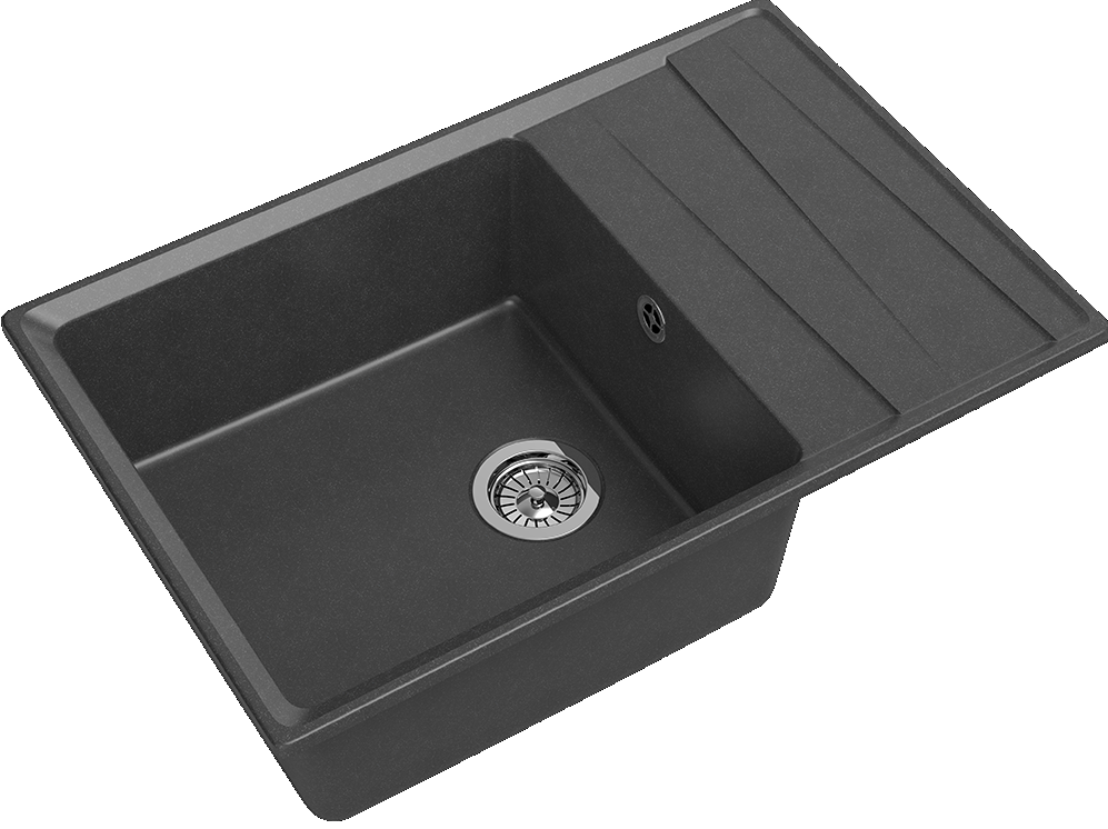 GranFest LEVEL GF-LV-760L, мойка, мрамор, графит