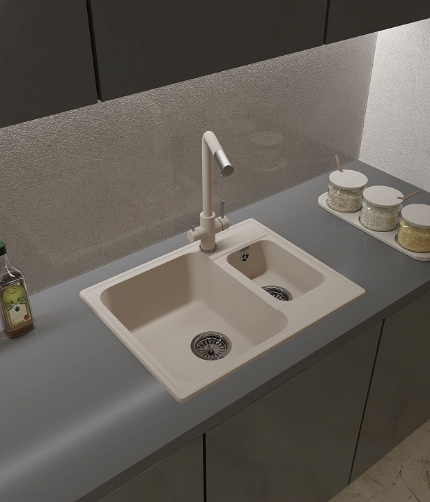 GranFest QUARZ GF-Z09, мойка, гранит, белый